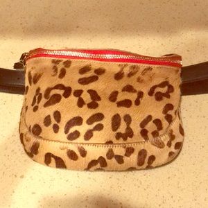 GUC-Clare V leopard fanny pack